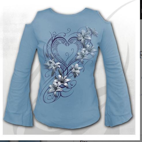 Longsleeve cu umeri decupati   F029F418   PURE OF HEART - Shoulder Hole Top Sky