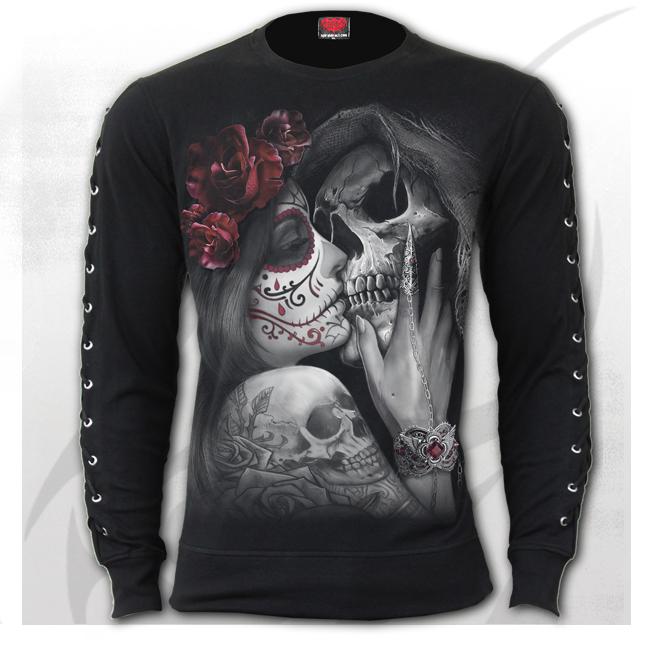 Longsleeve  D076M325  DEAD KISS - Laceup Sleeve Gothic Top
