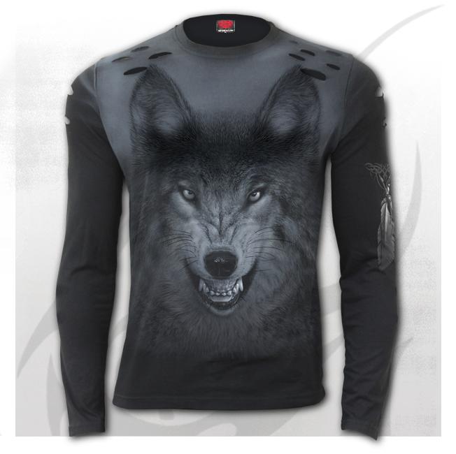 Longsleeve D084M324  SHADOW WOLF - Distressed Spray On Long Sleeve