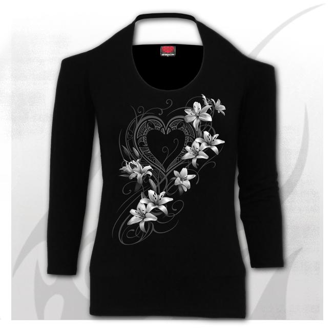 Longsleeve F029F458  PURE OF HEART - Scoop Halter-Neck Long Sleeve Top