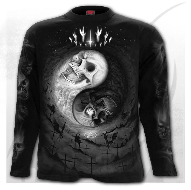 Longsleeve   M029M301   YIN YANG SKULLS - Longsleeve T-Shirt Black