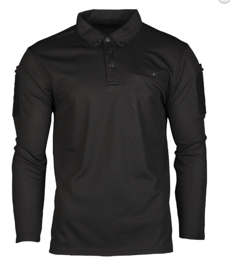 Longsleeve Tactical Polo Negru - Quick Dry Art.-No. 10962002