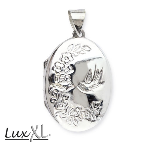 LuxXL silver box-pendant "Birds and Flowers""
