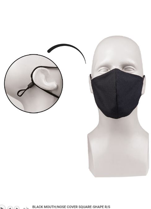 Masca refolosibila reglabila neagra trapezoidala ripstop Art. No.12670402