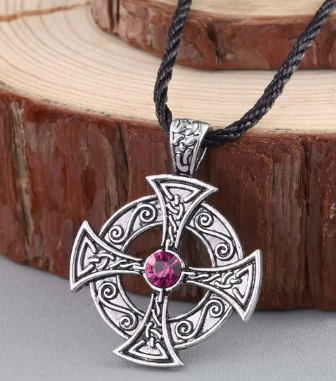 Medalion Celtic Cross with stone (JBG)