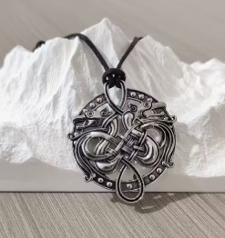 Medalion cu snur Double Wolf Head (JBG)