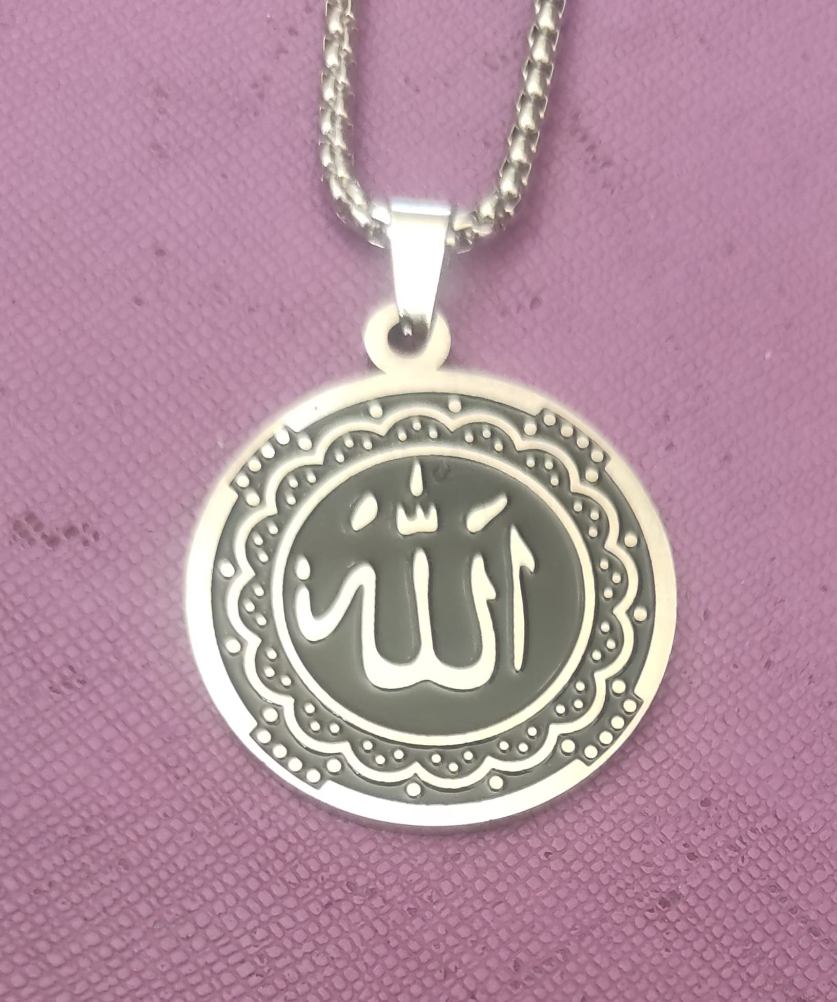 Medalion de inox rotund Allah (JBG)