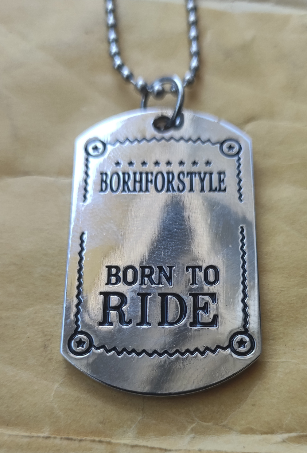 Medalion inox Born to Ride (colectia Motorbike)