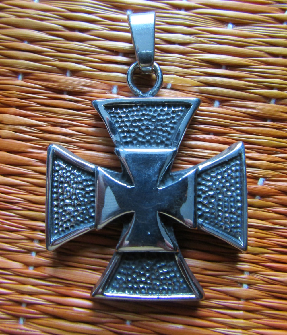 Medalion masiv de inox Big Iron Cross PRU30