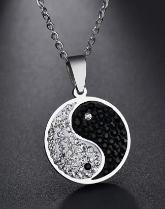 Medalion Yin Yang cu lant si pietricele (JBG)