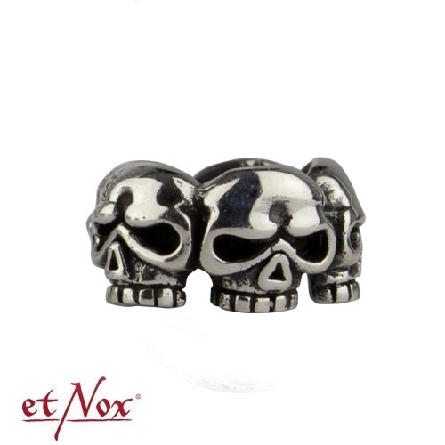 P1009 Inel de argint pentru barba sau par (beard or hair bead) Skulls