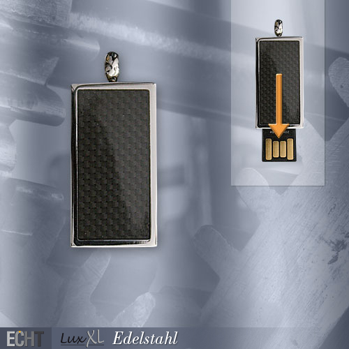 SK052 Pandantiv de inox - Carbon USB
