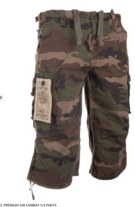 Pantaloni tip bermude 3/4 prespalati AIR COMBAT WOODLAND Art.-Nr. 11410020