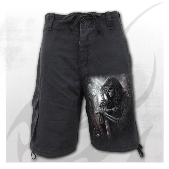 Pantaloni tip bermude  D050M701   SOUL SEARCHER - Vintage Cargo Shorts Black