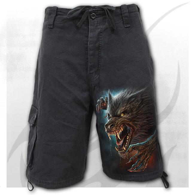 Pantaloni tip bermude K072M701 WILD MOON - Vintage Cargo Shorts Black