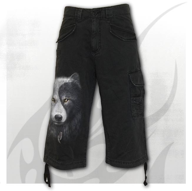 Pantaloni tip bermude  T118M705  WOLF CHI - Vintage Cargo Shorts 3/4 Long Black