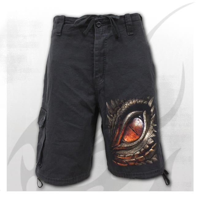 Pantaloni tip bermude  T158M701  DRAGON EYE - Vintage Cargo Shorts Black