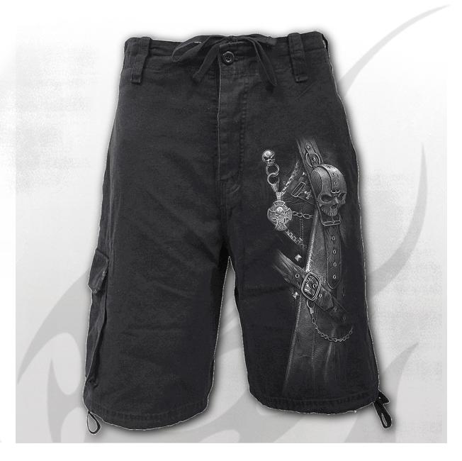 Pantaloni tip bermude T176M701 STRAPPED - Vintage Cargo Shorts Black