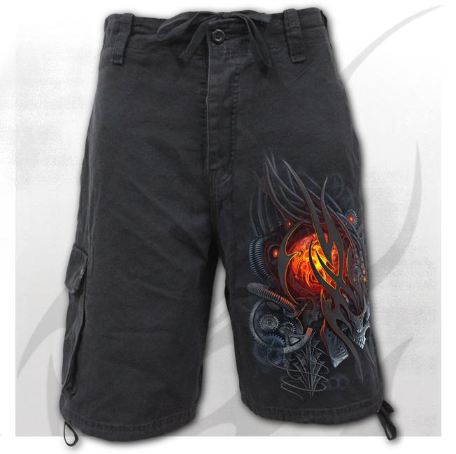 Pantaloni tip bermude T189M701 STEAMPUNK SKULL
