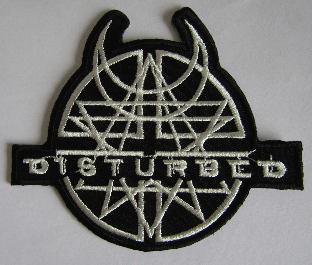 Patch DISTURBED White Logo (patch de lipit) (EP577) - Bestial.ro