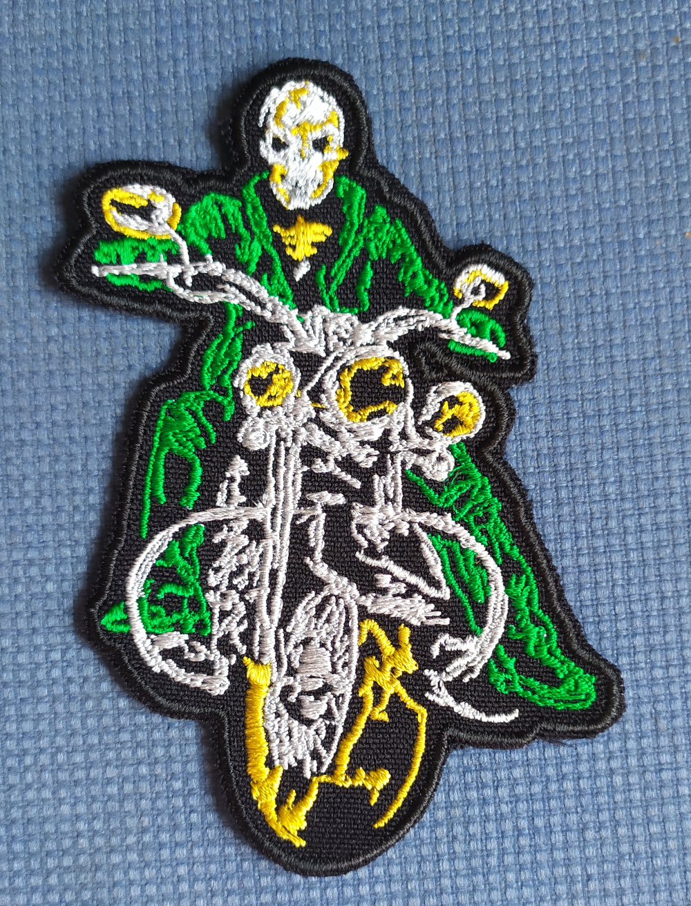 Patch Green Skeleton on Motor (patch brodat) (P-SHK)