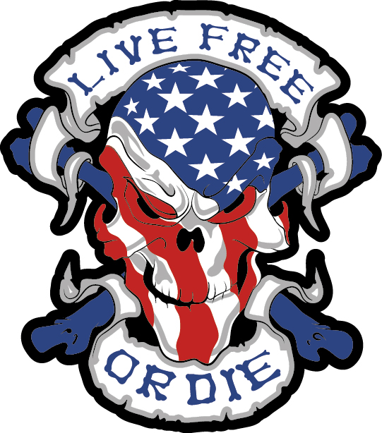Patch LIVE FREE OR DIE (patch brodat) (P-SHK)