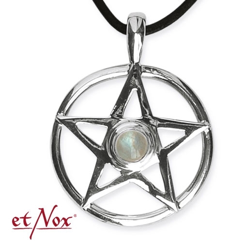 K1004M Pandantiv de argint cu adular - Pentagram