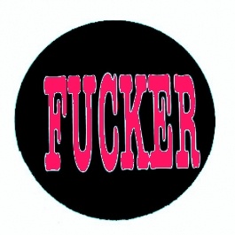 Insigna mica neagra cu roz FUCKER