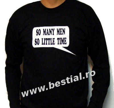 Long Sleeve negru SO MANY MEN SO LITTLE TIME