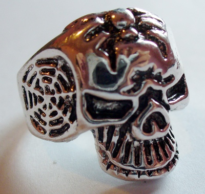 Biker Ring Chaos Skull Spider