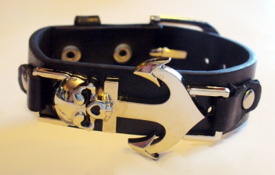 Bratara imitatie piele Skulls Factory Ancora