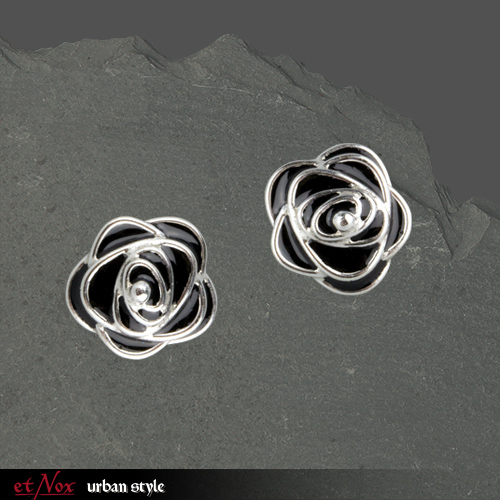 O4504B Cercei de Argint Black Roses