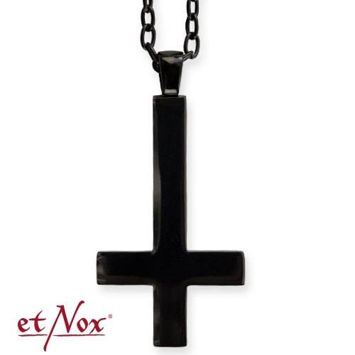 SK4101A Pandantiv de inox cu lantisor Big Plain Cross reversed