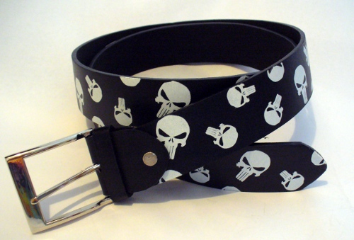 Curea neagra imitatie piele The Punisher (MCD)