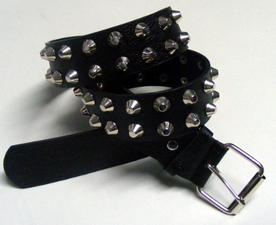 Curea neagra imitatie piele cu tinte Argintii (JHN)