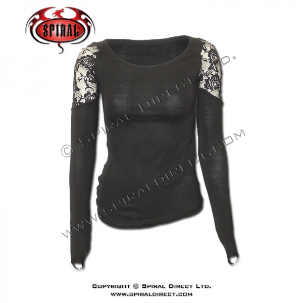 Bluza dama P001F443 - GOTHIC ELEGANCE Shoulder Lace