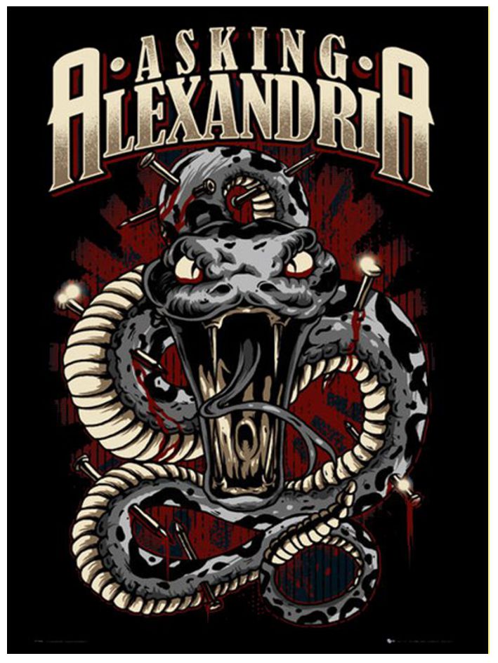 Patch ASKING ALEXANDRIA Snake dreptunghiular (lichidare stoc) (P-SHK)