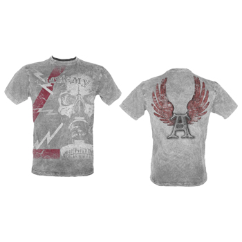 Tricou Death Mask Mens Grey Vintage cod 1554v2