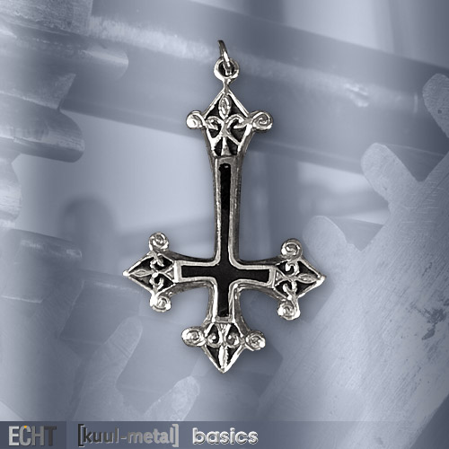SK326A Pandantiv de inox Cruce Intoarsa cu Onyx