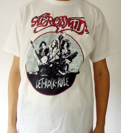 Tricou AEROSMITH Let Rock Rule (tricou alb) (F330)