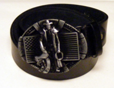 Curea imitatie piele neagra cu catarama Cowboy