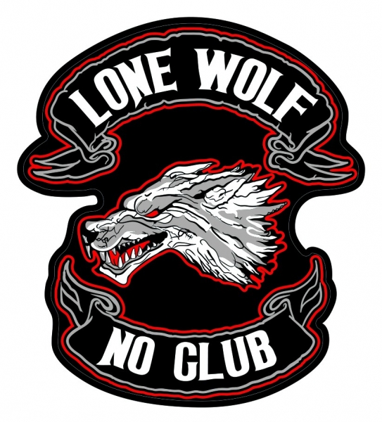 Patch Lone Wolf No Club (patch brodat) (P-SHK)
