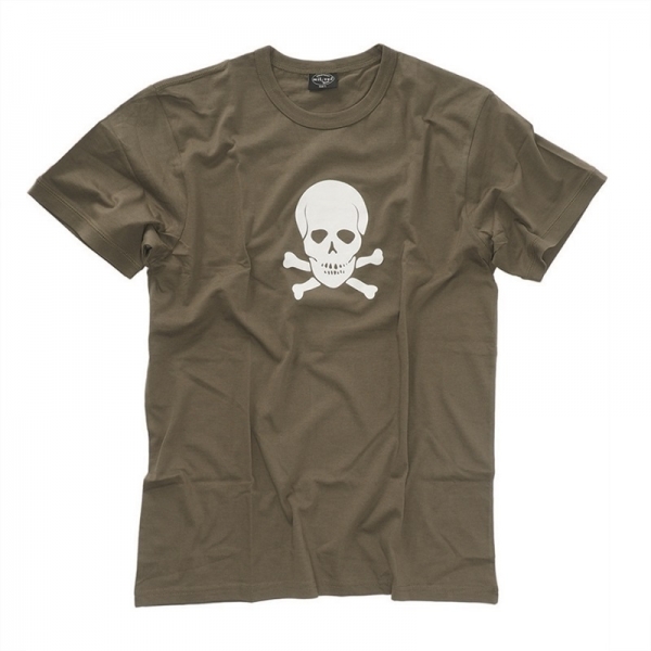 Tricou Barbatesc Oliv cu Craniu Alb Art.-No. 11064001