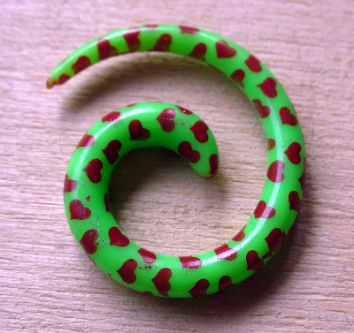 Taper spiral Budget verde cu inimioare rosii