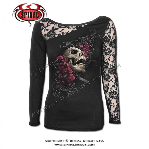 Bluza dama T081F439 - ROSE SKULL