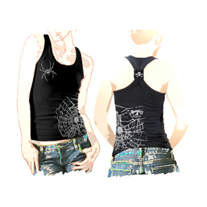 Girlie Spidra-Web Alch Goth Coconut Girls Top cod 1226 Lichidare Stoc !!!