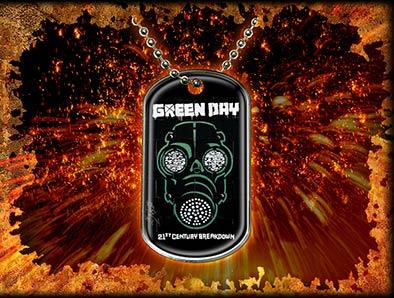 Dog Tag (medalion) Green Day - Gas Mask (Superpret Razamataz)