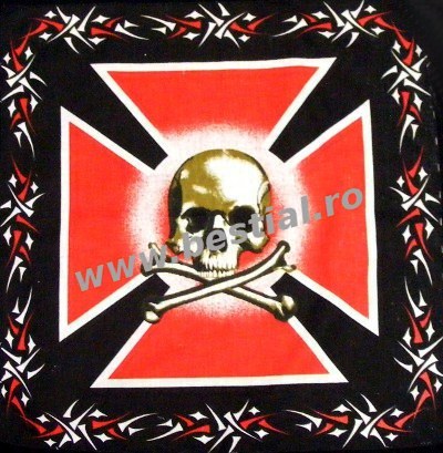 Bandana CRUCE DE FIER MARE CU CRANIU