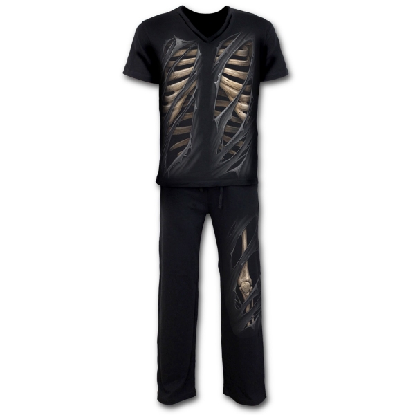 Set 2 pijamale barbatesti (iarna/vara) imprimate diferit K033M631 - Bone Rips