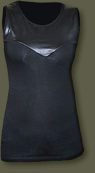 G042P002 - F Sleeveless WetLook Blk